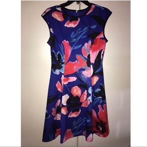 Vince Camuto scuba floral print fit & flare dress